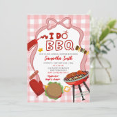 Red Gingham I do BBQ bridal shower invitation (Debout devant)