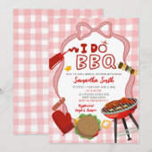 Red Gingham I do BBQ bridal shower invitation (Devant / Derrière)