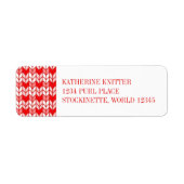 RED GINGHAM KNIT retouradreslabels Etiket (Voorkant)