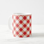 Red Gingham Koffiemok (Voorkant links)