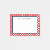 Red Gingham met blauwe grens Post-it® Notes (Voorkant)