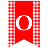 Red Gingham Monogram Picnic Bunting Banner (Derde vlag)
