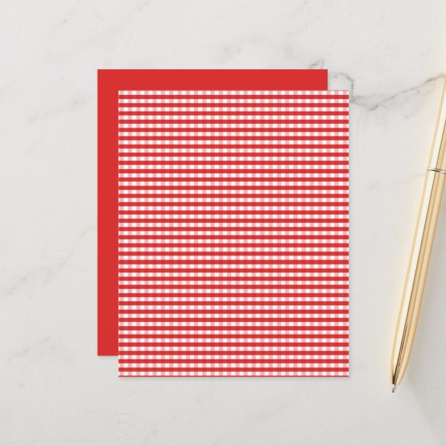 Red Gingham Pattern (Voorkant / Achterkant in situ)