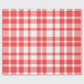 Red Gingham Pattern Cadeaupapier (Vlak)