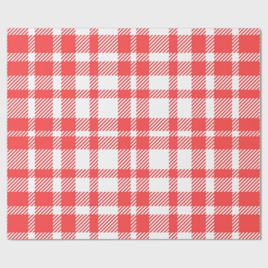 Red Gingham Pattern Cadeaupapier (Vlak)