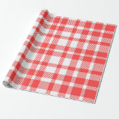 Red Gingham Pattern Cadeaupapier (Uitgerold)