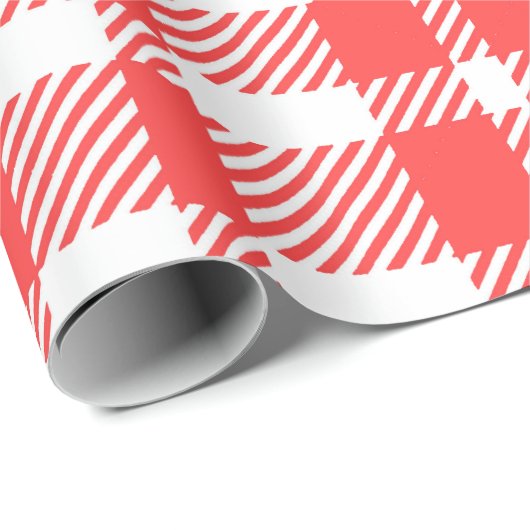 Red Gingham Pattern Cadeaupapier (Rol Hoek)
