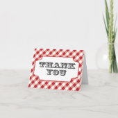 Red Gingham Pattern Dank u notitiekaarten (Voorkant)