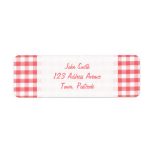 Red Gingham Pattern Etiket
