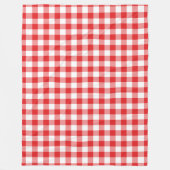 Red Gingham Pattern Fleece Deken (Voorkant)