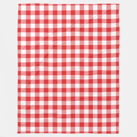 Red Gingham Pattern Fleece Deken (Voorkant)