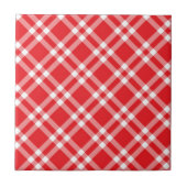 Red Gingham Pattern Tegeltje (Voorkant)