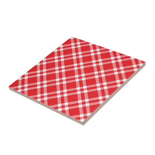 Red Gingham Pattern Tegeltje (Zijkant)