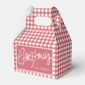 Red Gingham Plaid Kerstmis Bedankdoosjes (Voorkant Zijde)