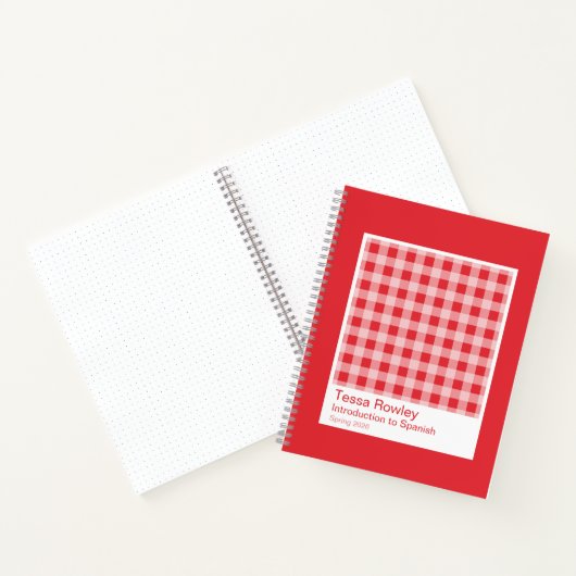 Red Gingham Plaid Notebook Notitieboek (Binnen)