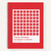 Red Gingham Plaid Notebook Notitieboek (Voorkant)