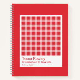Red Gingham Plaid Notebook Notitieboek