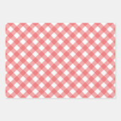 Red Gingham Plaid Verjaardagsfeest Inpakpapier Vel (Voorkant 2)