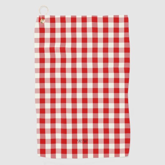 Red Gingham Play Golfhanddoek (Voorkant)