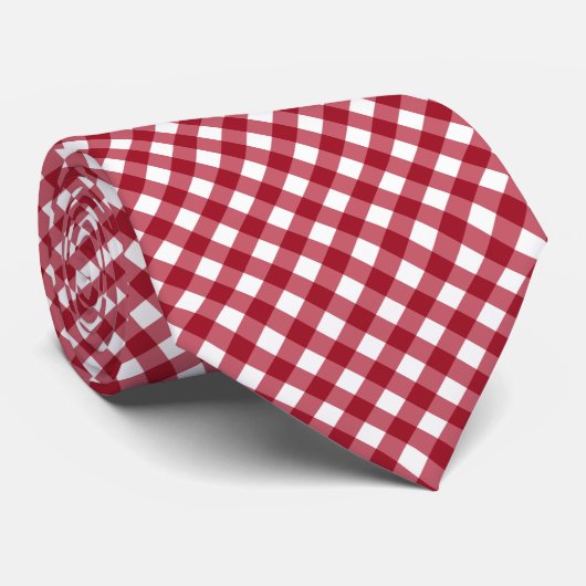 Red Gingham Play Stropdas (Opgerold)