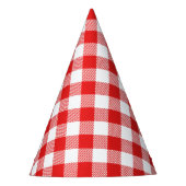 Red Gingham Pset Pattern Feesthoedjes (Voorkant)