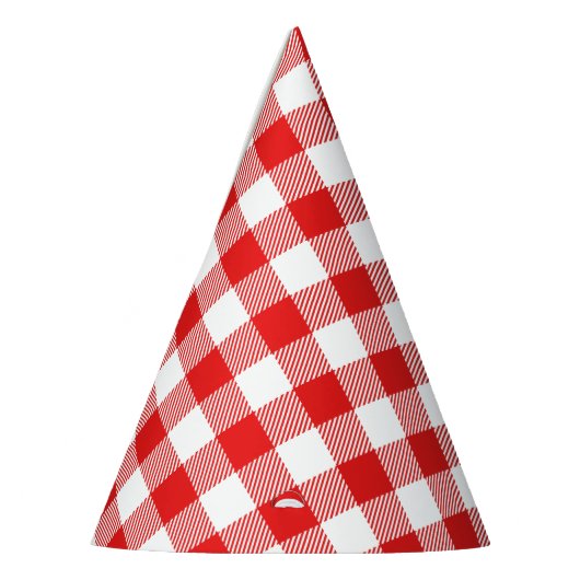 Red Gingham Pset Pattern Feesthoedjes (Links)