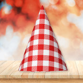 Red Gingham Pset Pattern Feesthoedjes