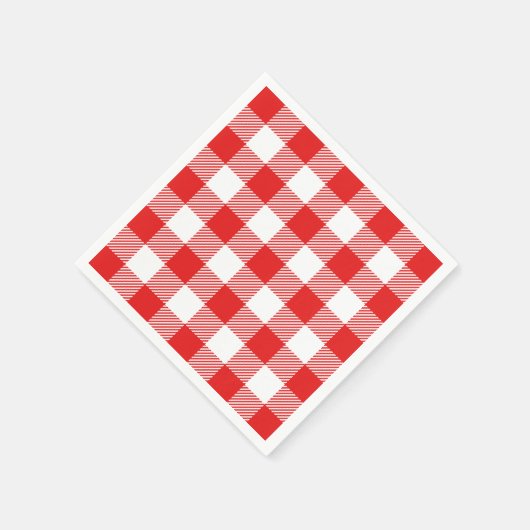 Red Gingham Pset Pattern Servet (Hoek)
