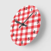 Red Gingham Ronde Klok (Hoek)