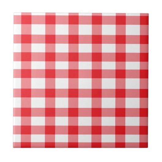 Red Gingham Tegeltje (Voorkant)