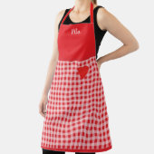 Red Gingham trimmed in Red Country Style  Schort (Insitu)