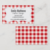 Red Gingham Visitekaartje (Voorkant / Achterkant)