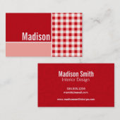 Red Gingham Visitekaartje (Voorkant / Achterkant)