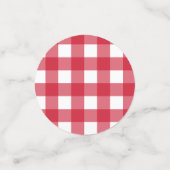 Red Gingham & Zonnebloemen Baby-Q Douche Confetti (Kleine voorkant)