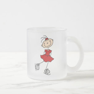 Red Girl Ice Skater T-shirts en cadeautjes Matglas Koffiemok
