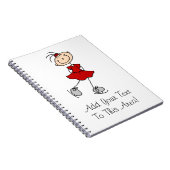 Red Girl Ice Skater T-shirts en cadeautjes Notitieboek (Rechterzijde)