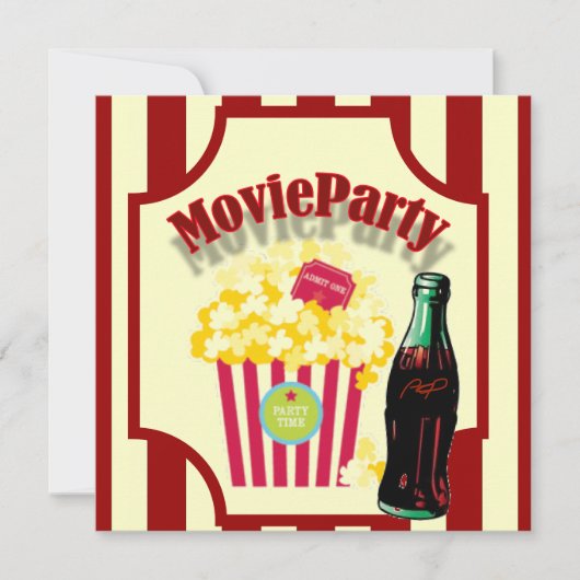 Red Girls Movie Anniversaire Fête Invitation (Devant)