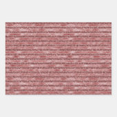 Red Glam Glitter Stripes Inpakpapier Vel (Voorkant)
