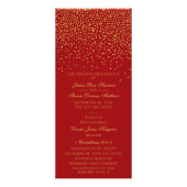 Red & Glam Gold Confetti Programme de mariage (Devant)