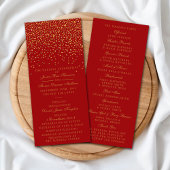 Red & Glam Gold Confetti Programme de mariage