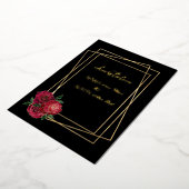 Red Glam Roses et Black and Gold Foil Invitation (Rotation)