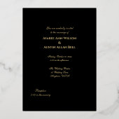 Red Glam Roses et Black and Gold Foil Invitation (Verso)