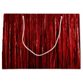 Red Glam Tinsel Stripes Groot Cadeauzakje (Voorkant)