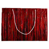 Red Glam Tinsel Stripes Groot Cadeauzakje (Achterkant)