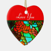 Red Glas in lood Love Ornament (Rechts)