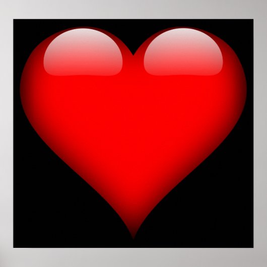 Red Glass Heart  Poster (Voorkant)