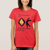 Red 'Gleam in Eye' Basic T-Shirt Boomeranged (Voorkant)