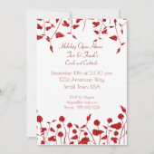 Red Glitter Border Kerstmis Uitnodiging (Voorkant)