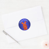 Red Glitter Bunny Happy Pasen Ronde Sticker (Envelop)