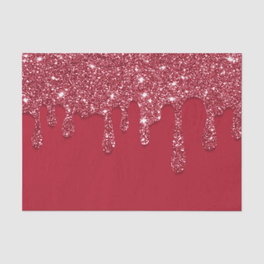 Red Glitter Drip Tissuepapier (Voorkant)